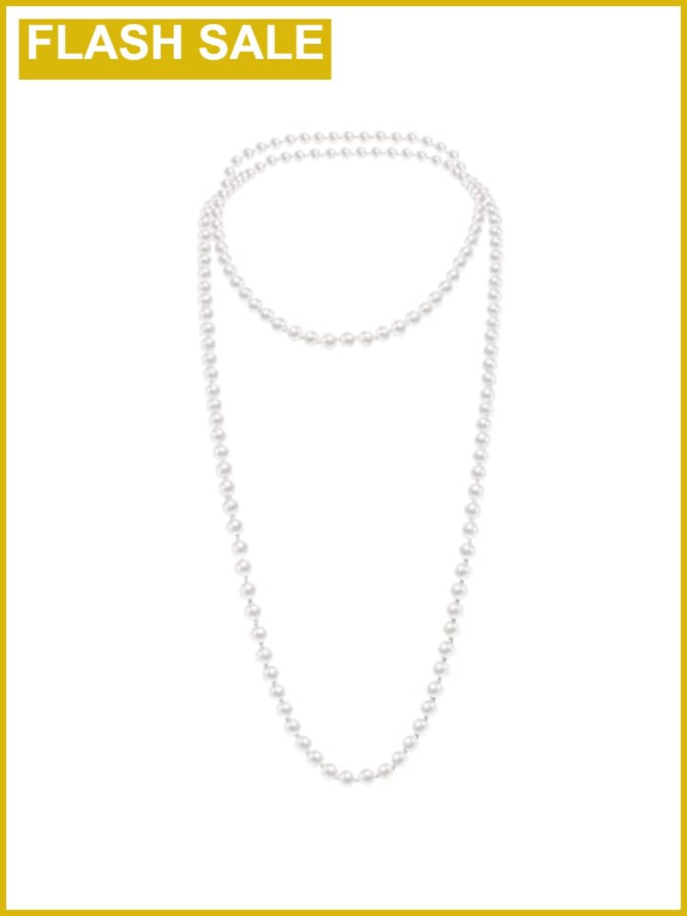 Handmade Faux Pearl Strand Necklace 58" Retro Costume Party Jewelry